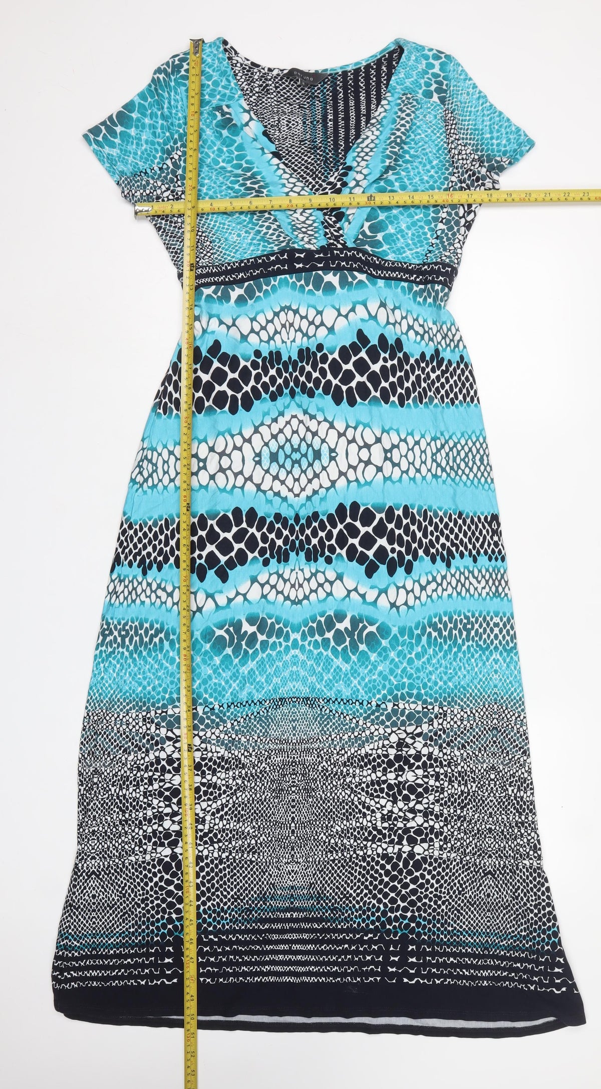 Per Una Women Multicoloured UK 12 Maxi Dress V-Neck Belted