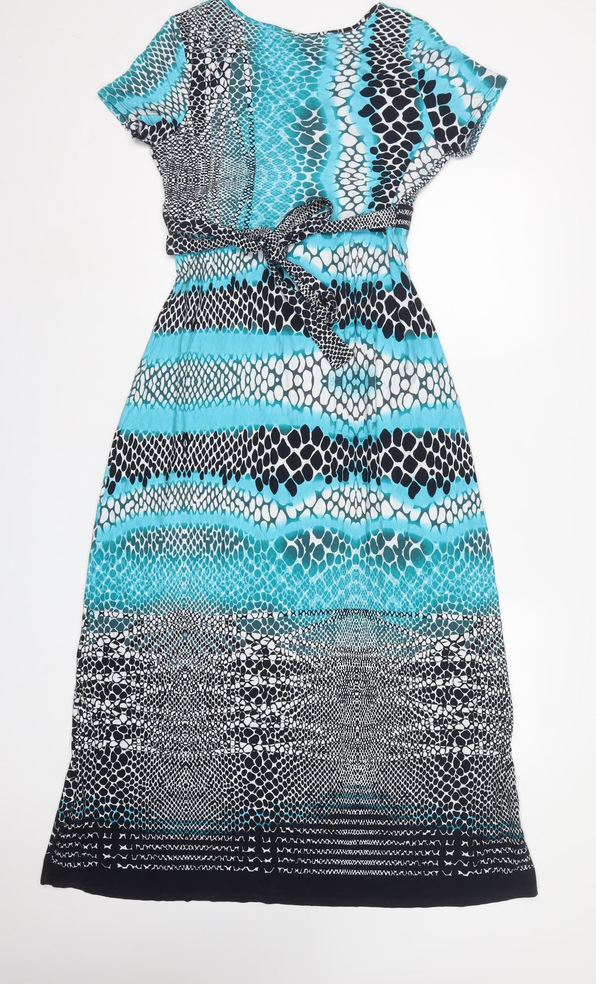 Per Una Women Multicoloured UK 12 Maxi Dress V-Neck Belted