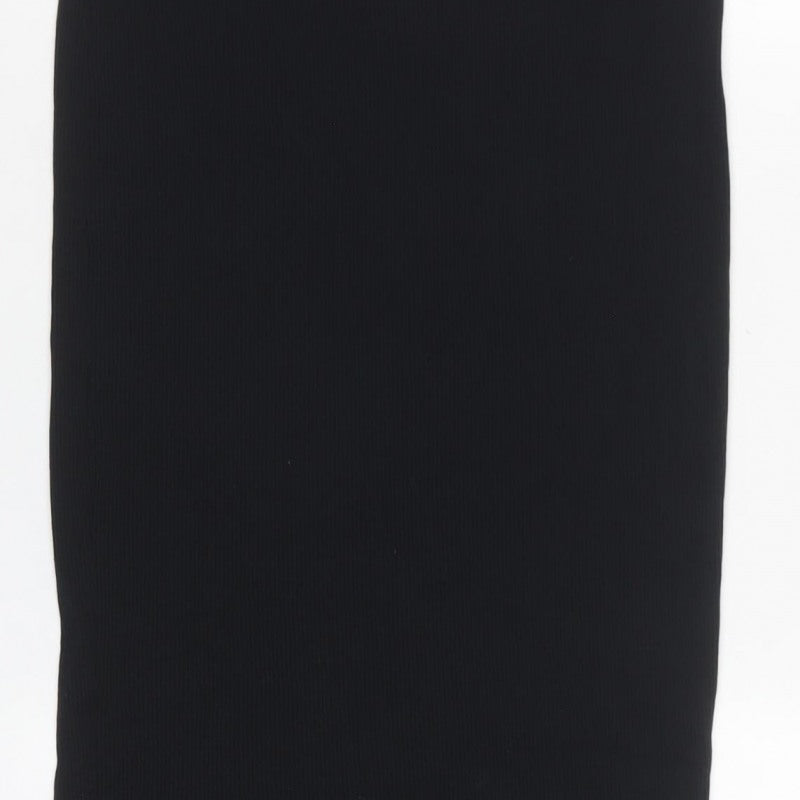 Marks and Spencer Women Black Size 10 Ribbed Knit Pencil Maxi Skirt