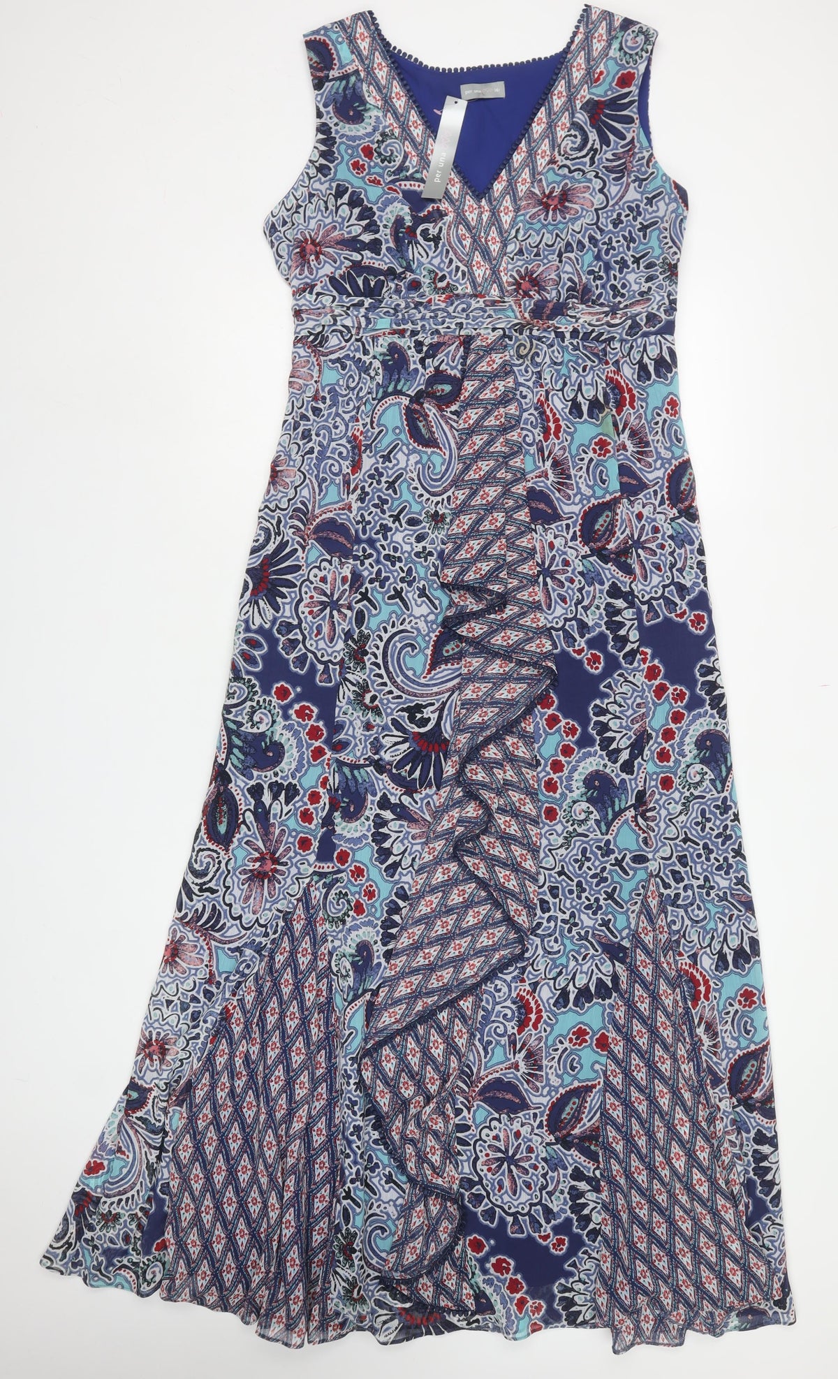 Per Una Women Multicoloured UK 14 Paisley Belted Maxi Dress