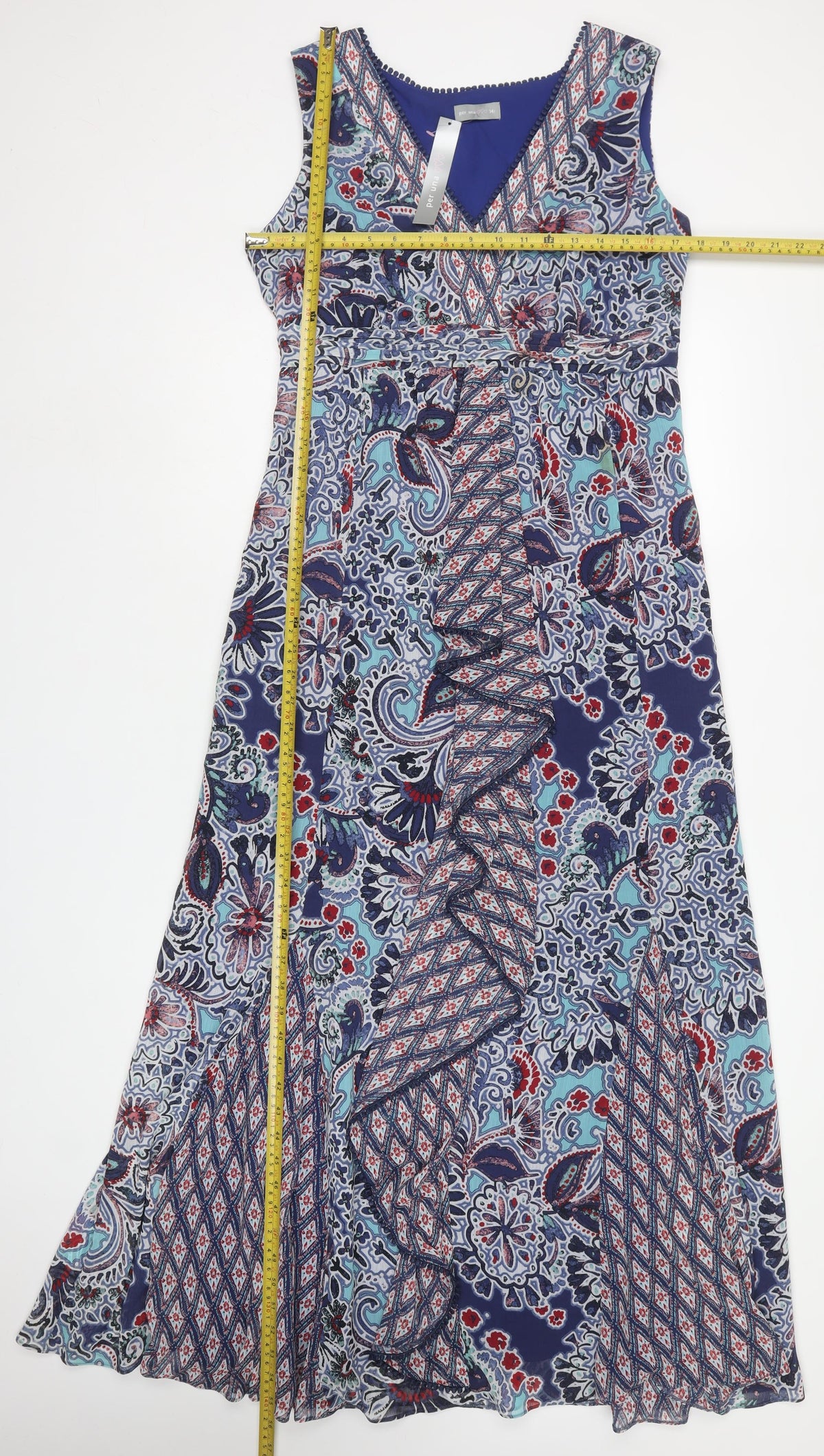 Per Una Women Multicoloured UK 14 Paisley Belted Maxi Dress