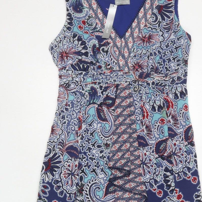 Per Una Women Multicoloured UK 14 Paisley Belted Maxi Dress