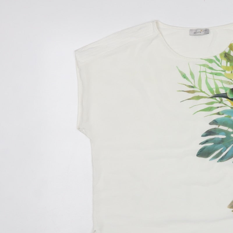 Marks & Spencer Women White UK 18 Bird Print Dolman Blouse