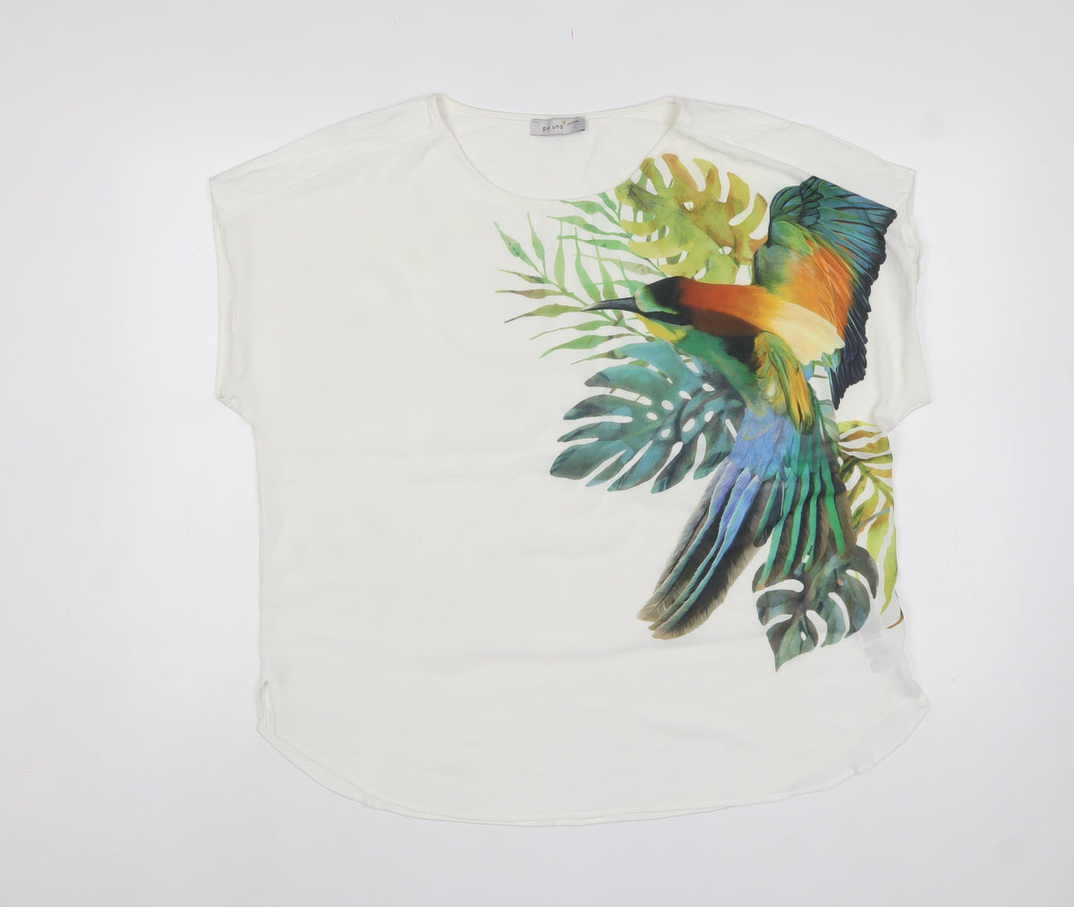 Marks & Spencer Women White UK 18 Bird Print Dolman Blouse