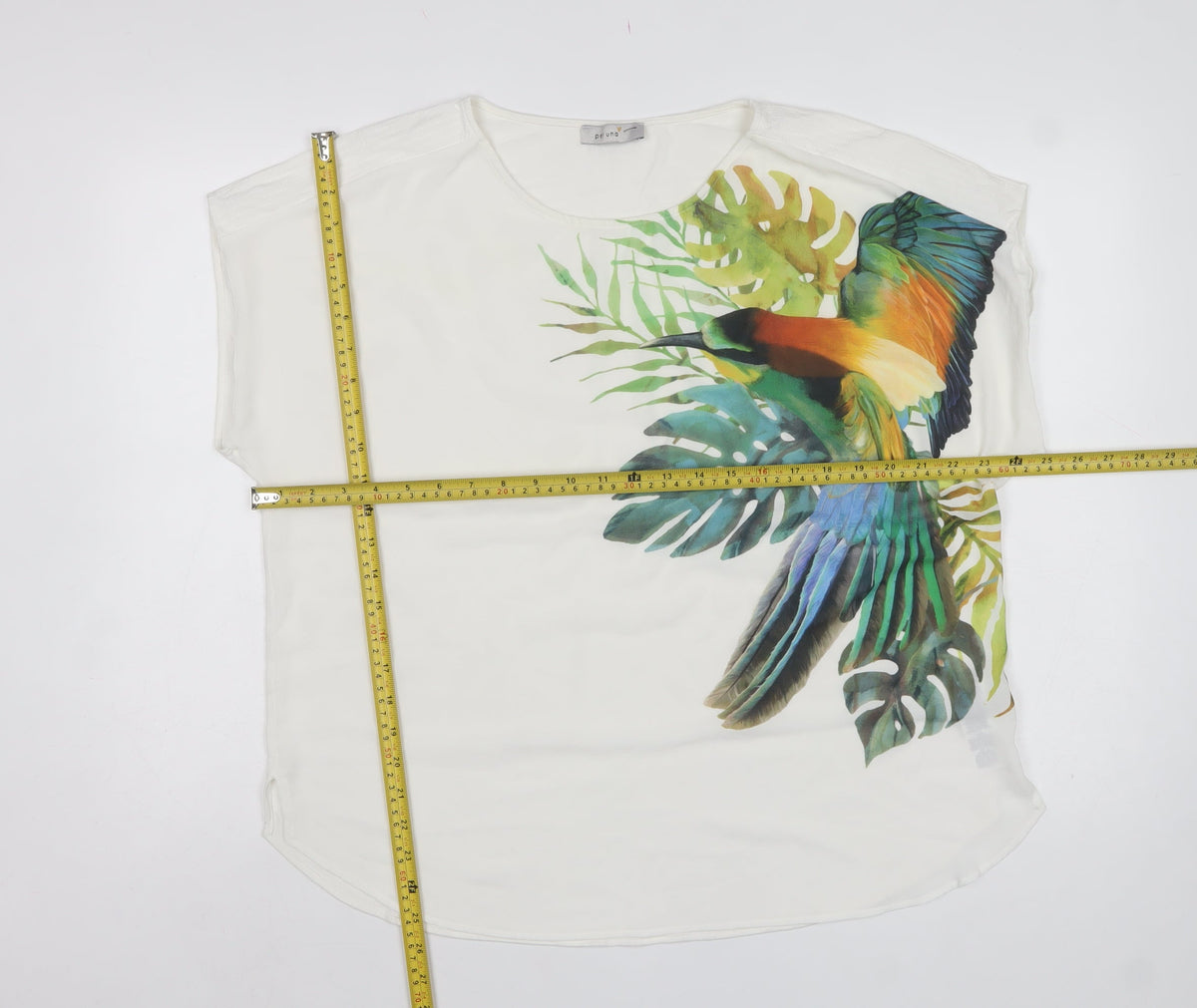 Marks & Spencer Women White UK 18 Bird Print Dolman Blouse