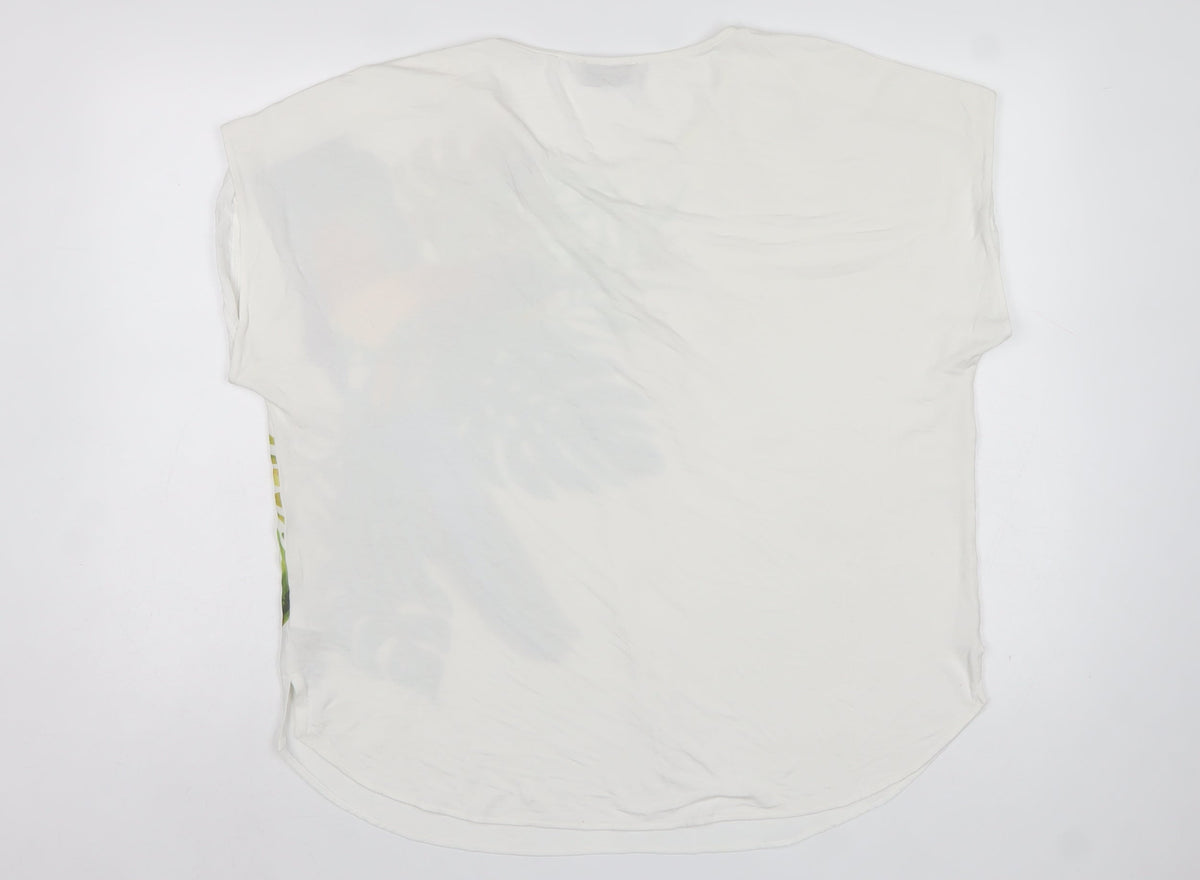 Marks & Spencer Women White UK 18 Bird Print Dolman Blouse