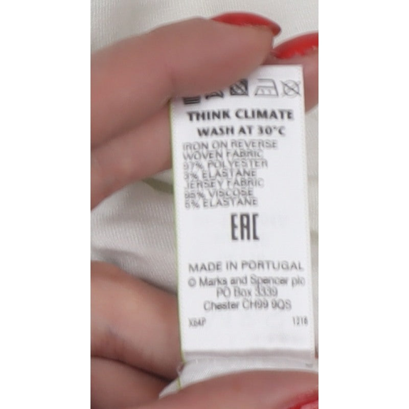 Marks & Spencer Women White UK 18 Bird Print Dolman Blouse
