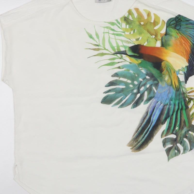 Marks & Spencer Women White UK 18 Bird Print Dolman Blouse