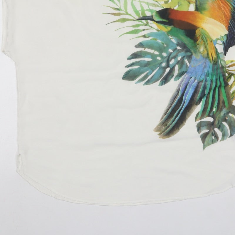 Marks & Spencer Women White UK 18 Bird Print Dolman Blouse