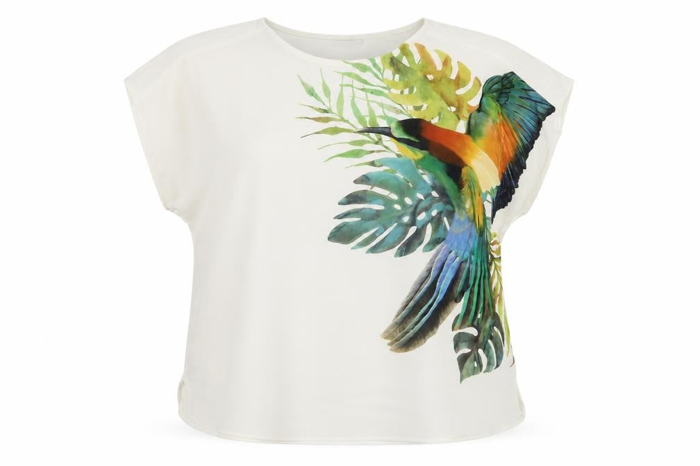 Marks & Spencer Women White UK 18 Bird Print Dolman Blouse