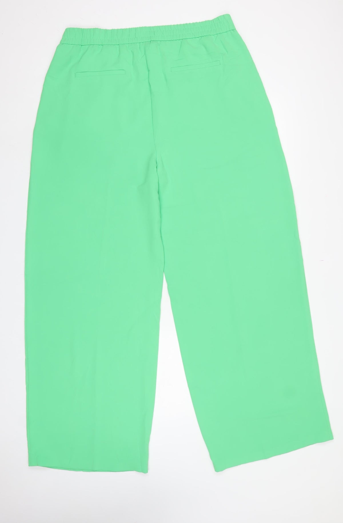 Marks and Spencer Women Green UK 18 Long Wide-Leg Drawstring Trousers