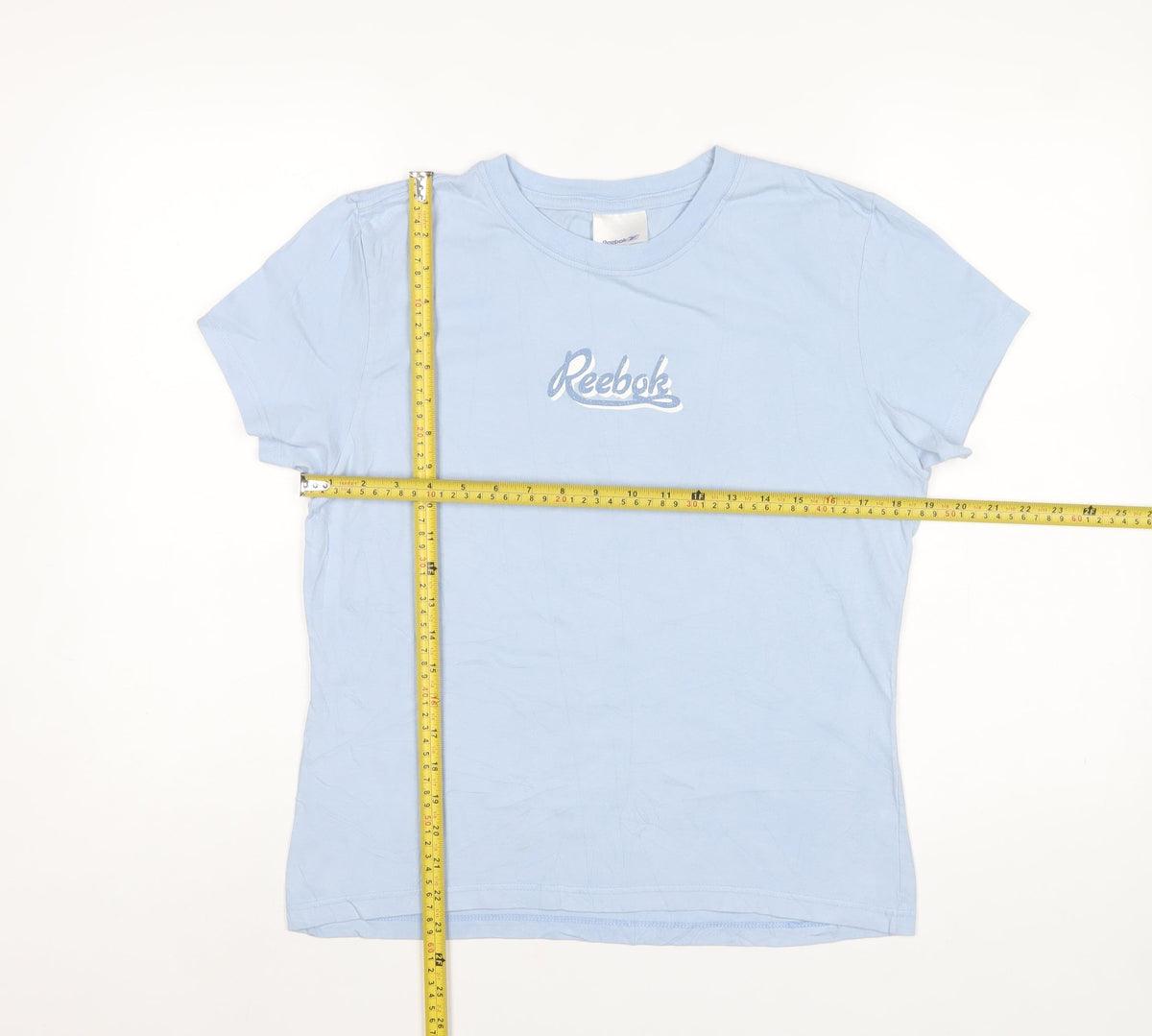 Reebok Women Blue UK 14 Basic Cotton Logo T-Shirt