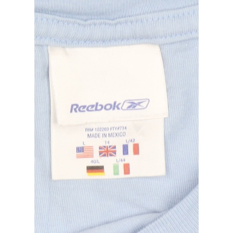 Reebok Women Blue UK 14 Basic Cotton Logo T-Shirt