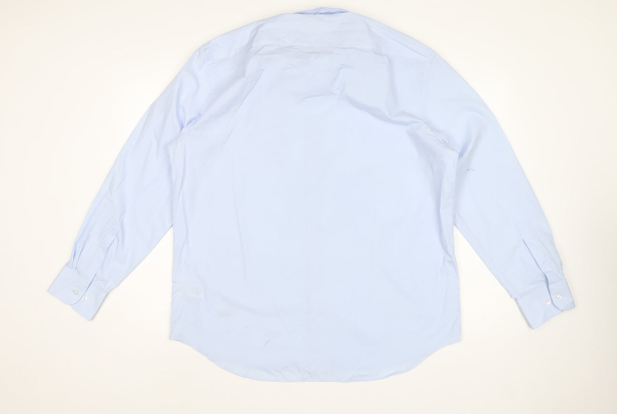 Marks and Spencer Men’s Blue 17 Regular Fit Long Sleeve Dress Shirt