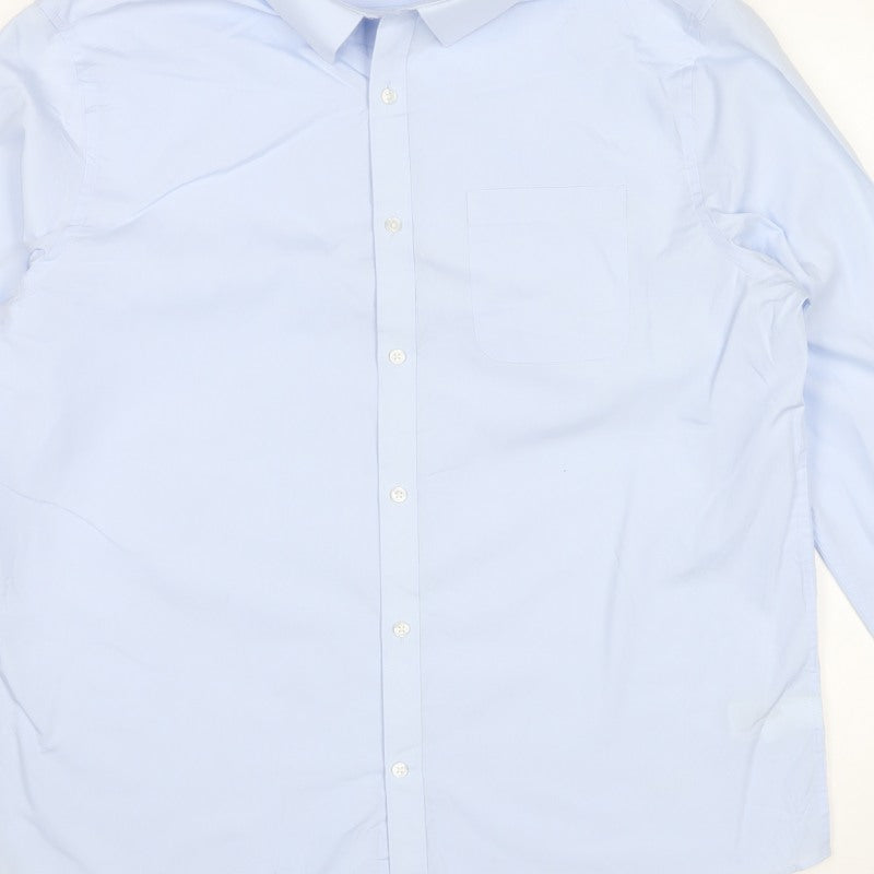 Marks and Spencer Men’s Blue 17 Regular Fit Long Sleeve Dress Shirt