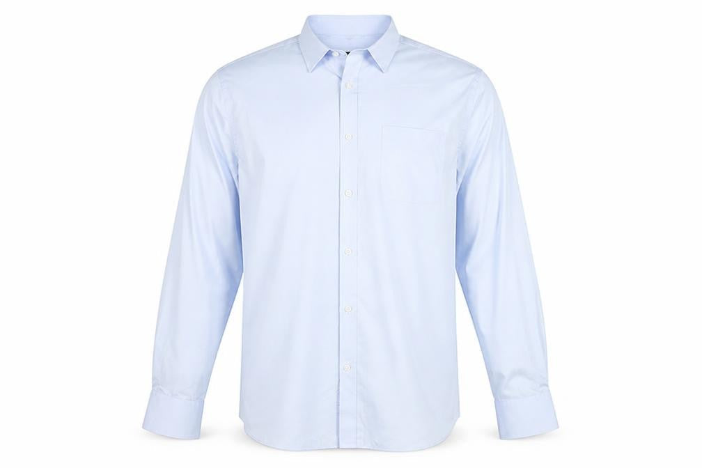 Marks and Spencer Men’s Blue 17 Regular Fit Long Sleeve Dress Shirt