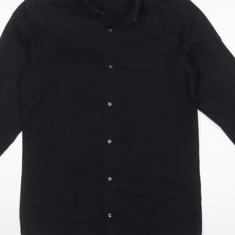 Jack & Jones Premium Men's Black M Slim Long Sleeve Cotton Shirt