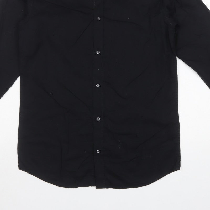 Jack & Jones Premium Men's Black M Slim Long Sleeve Cotton Shirt