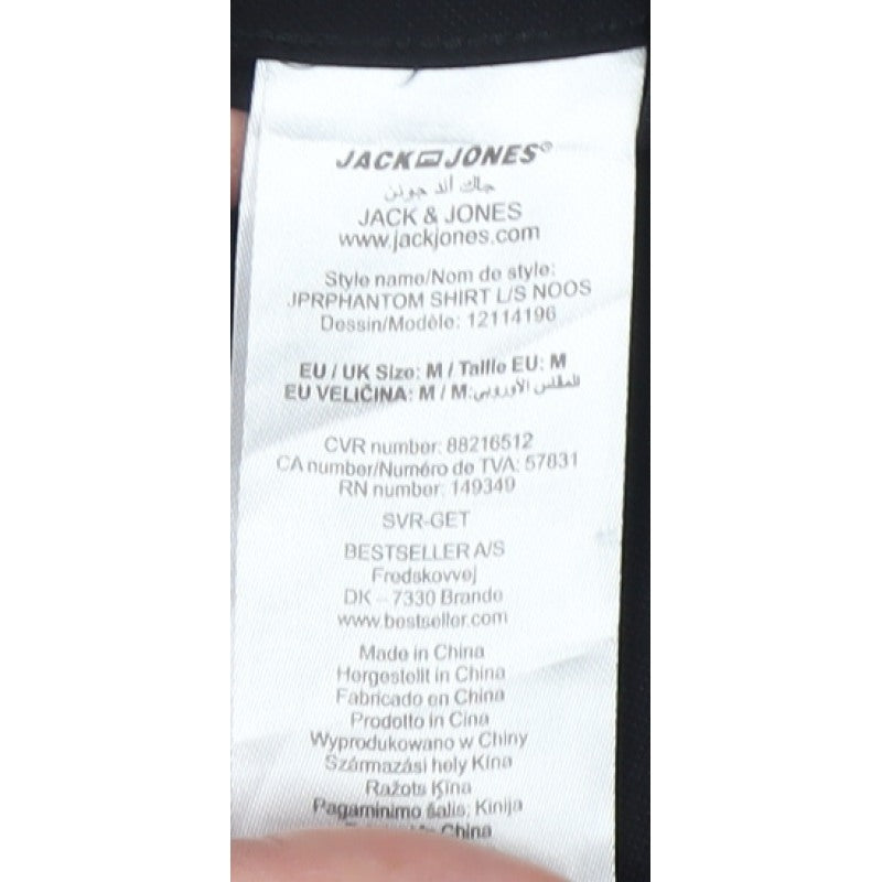 Jack & Jones Premium Men's Black M Slim Long Sleeve Cotton Shirt