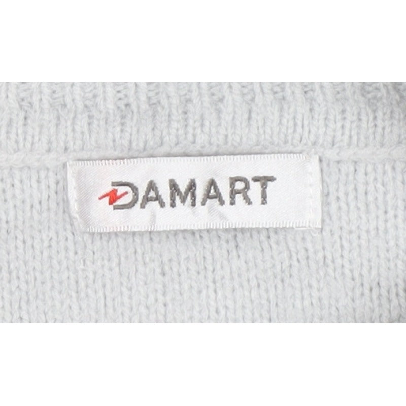 Damart Women Grey UK 18 Argyle High Neck Knit Jumper