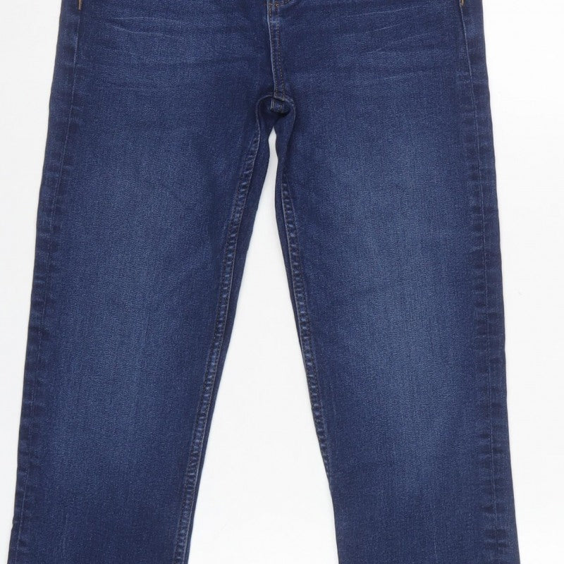 Marks and Spencer Women's Blue UK 12 Short Sienna Straight Jeans