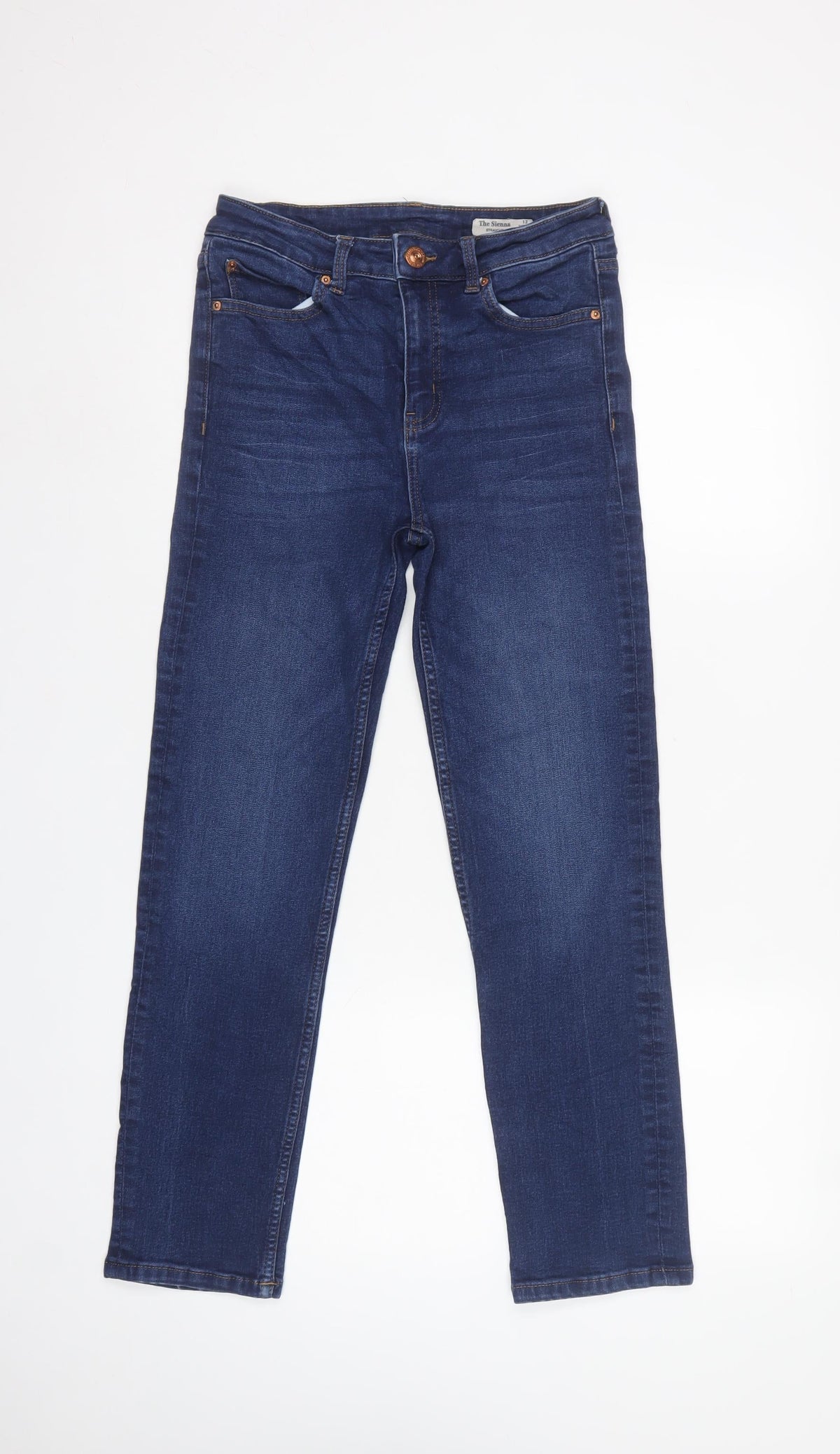 Marks and Spencer Women's Blue UK 12 Short Sienna Straight Jeans