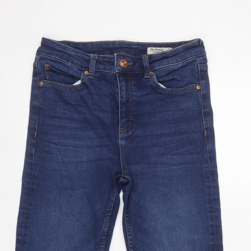 Marks and Spencer Women's Blue UK 12 Short Sienna Straight Jeans