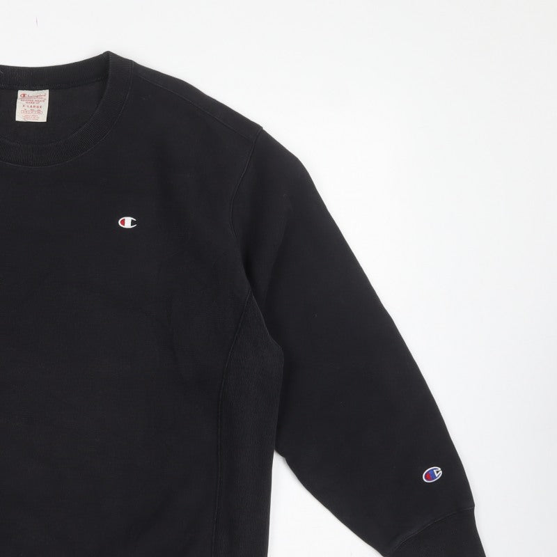 Champion Men’s Black XL Reverse Weave Crew Neck Pullover Sweatshirt