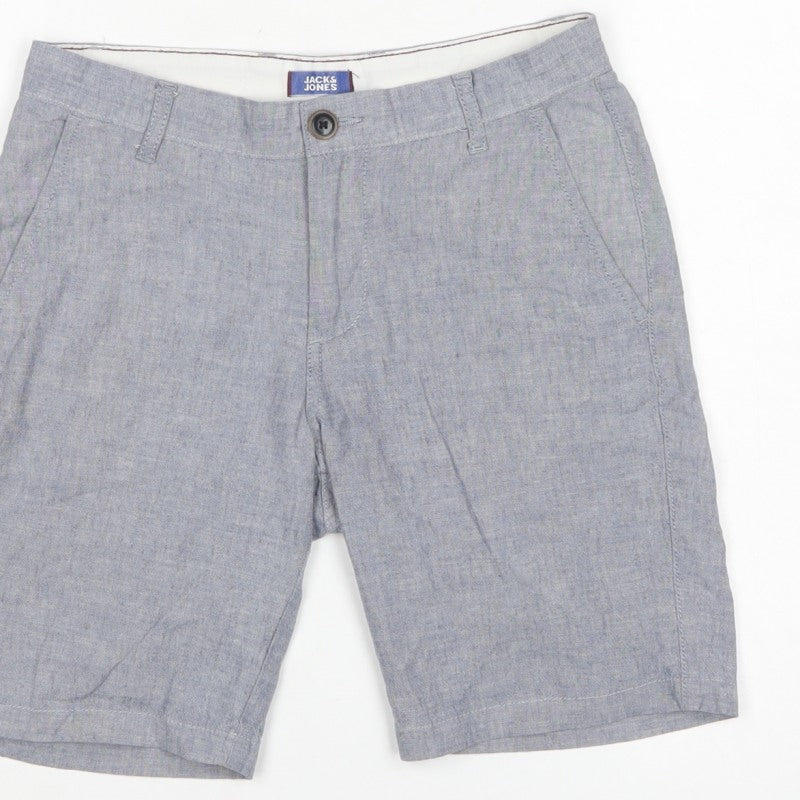 Jack & Jones Boys Blue Chino Shorts Age 12 Years Cotton Linen