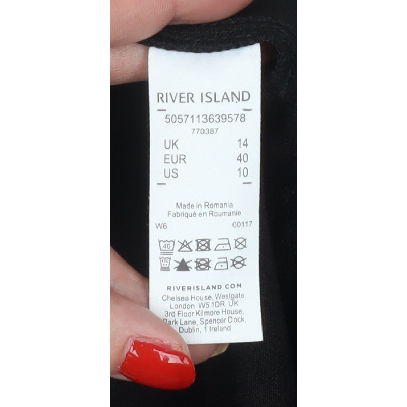 River Island Women’s Black UK 14 High Rise Bootcut Stretch Trousers