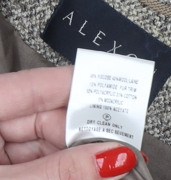 Alexon Women Beige Tweed Blazer UK 16 Classic 4 Button Lined
