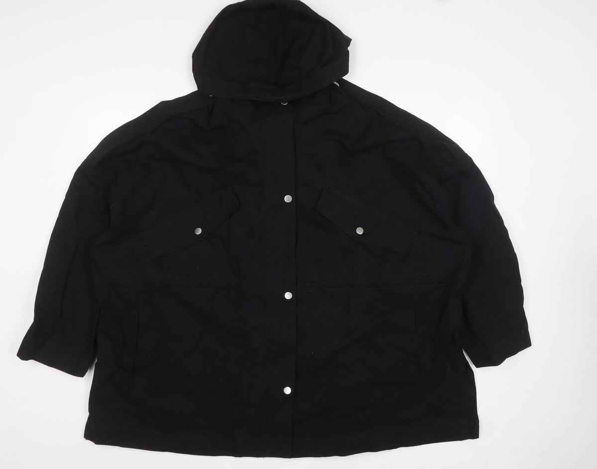 Next Women’s Black Size 18 Hooded Cotton Parka Jacket