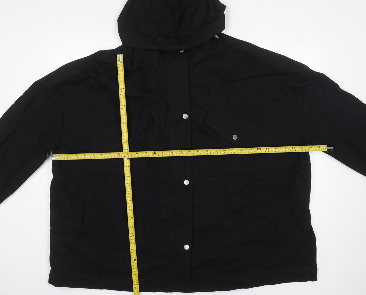 Next Women’s Black Size 18 Hooded Cotton Parka Jacket