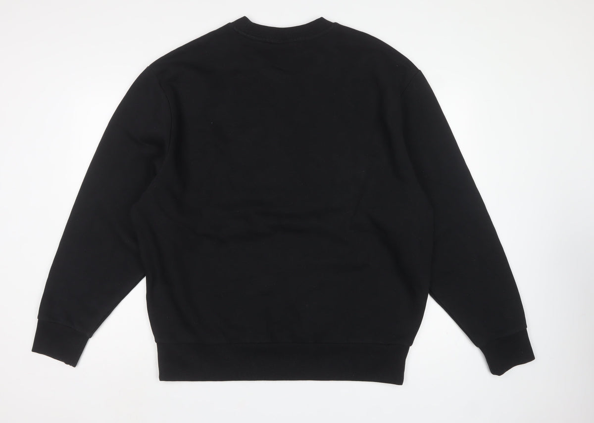 COLLUSION Men’s Black L Logo Crew Neck Pullover Sweatshirt