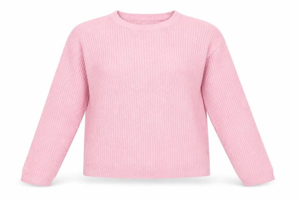 Marks and Spencer Women’s Pink M Rib Knit Round Neck Pullover Jumper