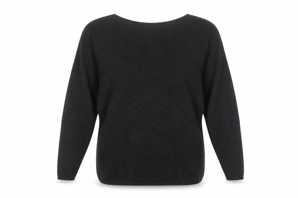 Pebble Bay Women’s Black UK 14 Raglan Sleeve Knit Pullover Jumper