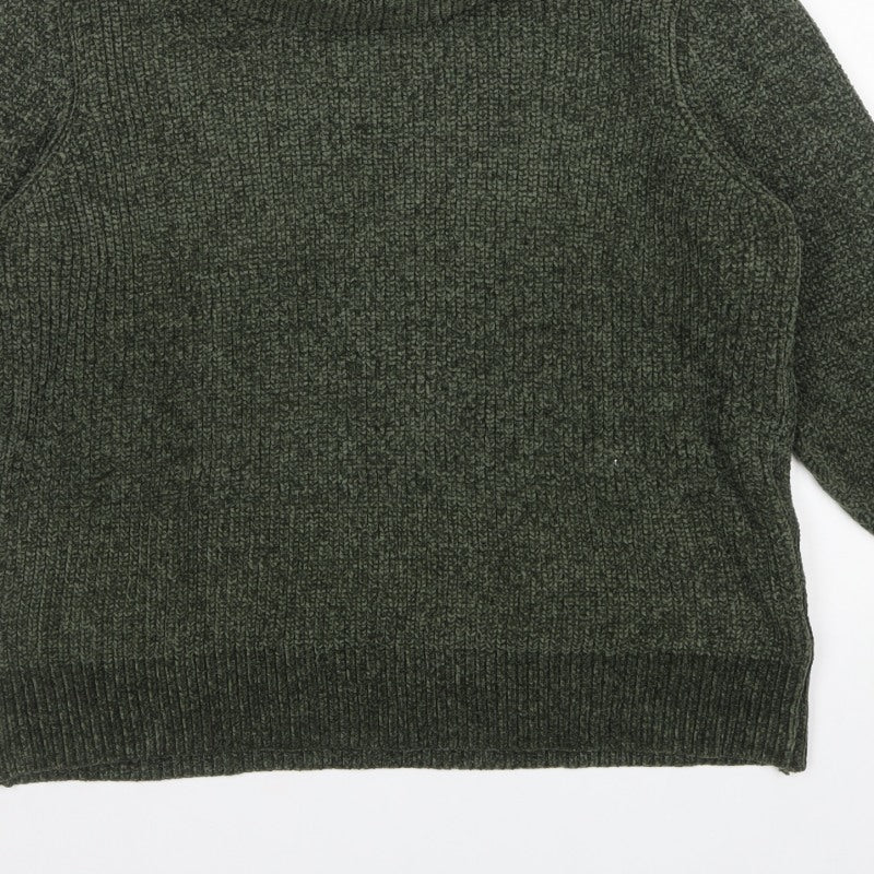 Klass Women’s Green XL Chunky Knit Cowl Neck Pullover Jumper