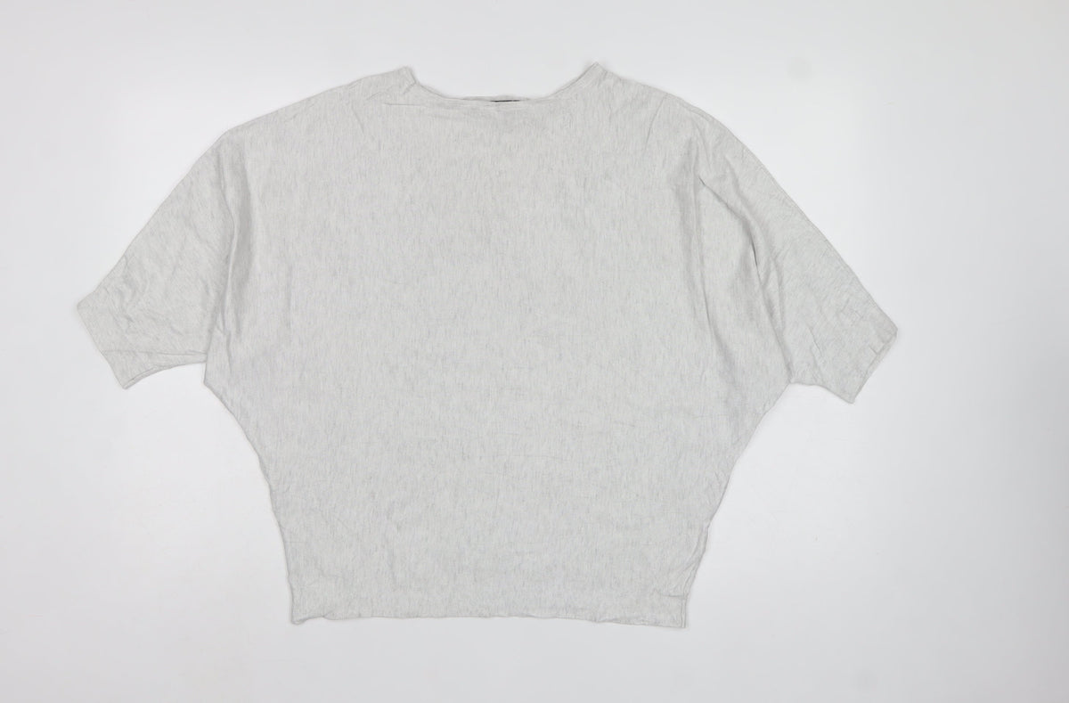 Phase Eight Women Grey M Batwing 3/4 Sleeve Knit Pullover Jumper