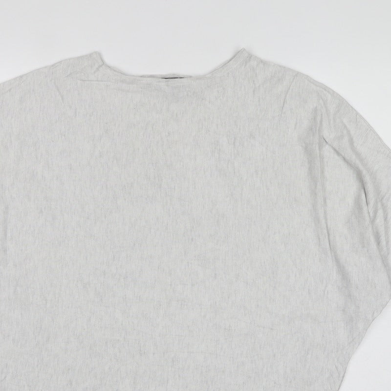 Phase Eight Women Grey M Batwing 3/4 Sleeve Knit Pullover Jumper