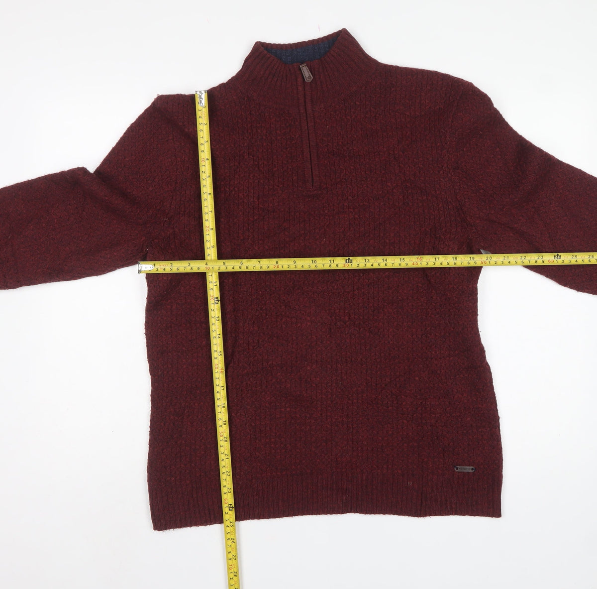 White Stuff Men's Red M Lambswool 1/4 Zip High Neck Jumper