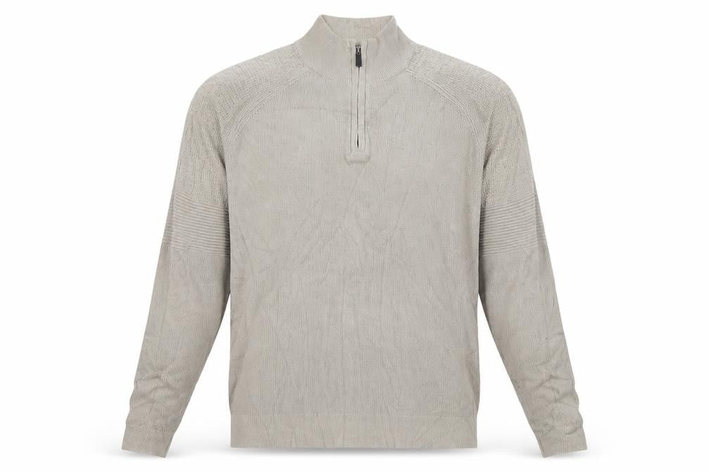 Next Men’s Beige M 1/4 Zip High Neck Cotton Knit Jumper