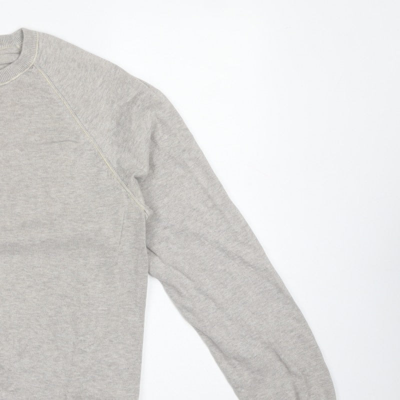 Soul Cal. Men’s Grey Large Crew Neck Cotton Pullover Jumper