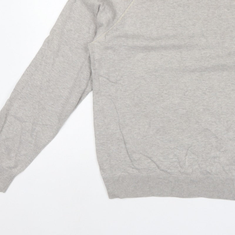 Soul Cal. Men’s Grey Large Crew Neck Cotton Pullover Jumper