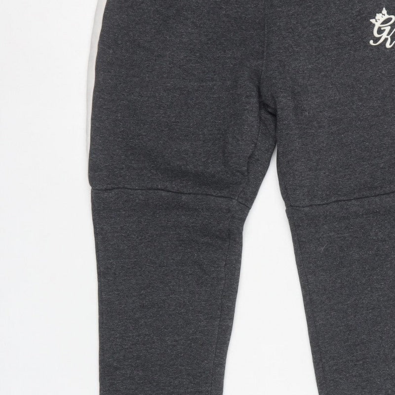 Gym King Women’s Grey Logo Stripe Joggers Size 6 Cotton Blend