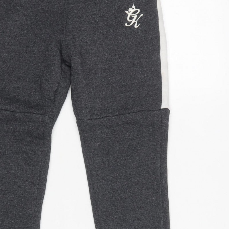 Gym King Women’s Grey Logo Stripe Joggers Size 6 Cotton Blend