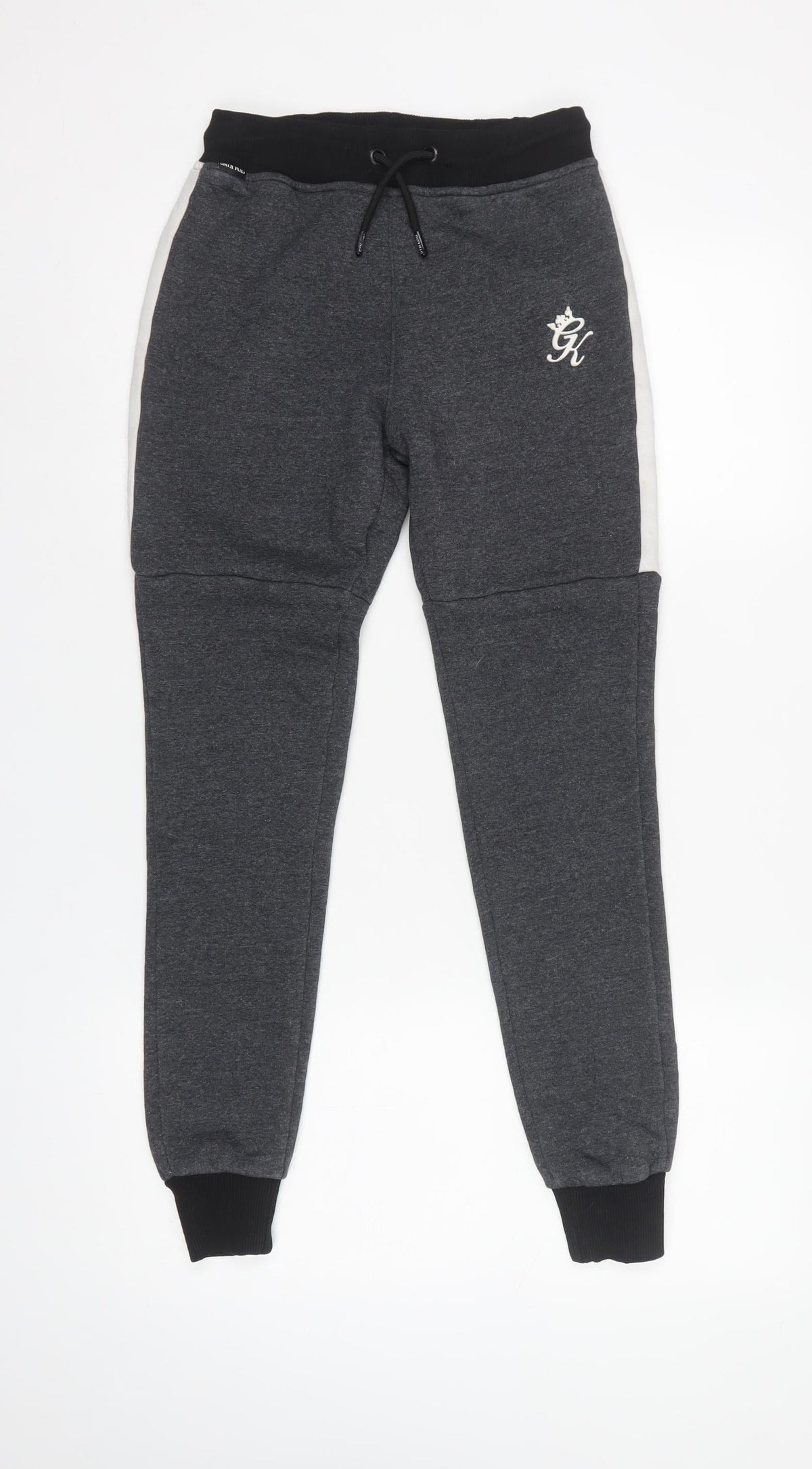 Gym King Women’s Grey Logo Stripe Joggers Size 6 Cotton Blend