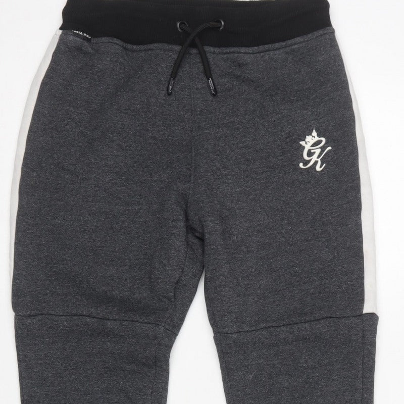 Gym King Women’s Grey Logo Stripe Joggers Size 6 Cotton Blend