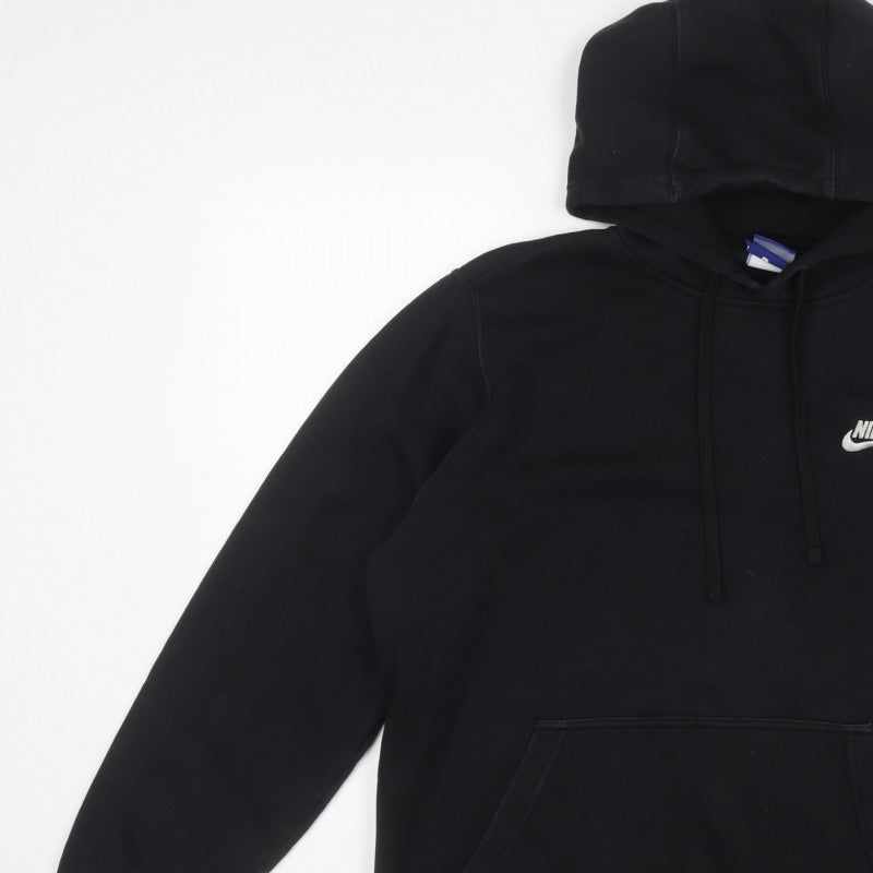 Nike Men’s Black L Pullover Hoodie Logo Pocket Fleece