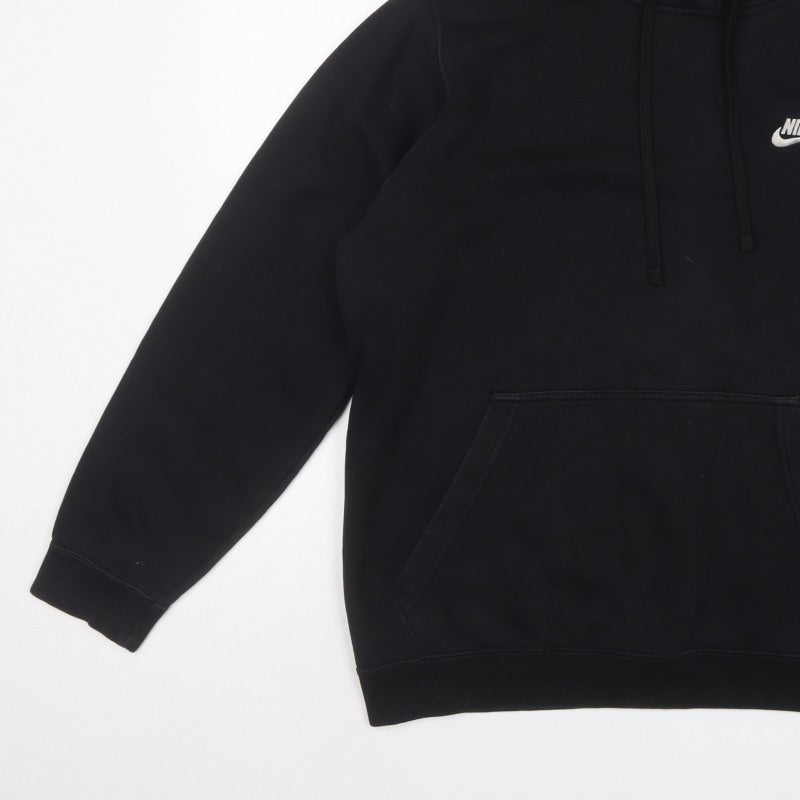 Nike Men’s Black L Pullover Hoodie Logo Pocket Fleece