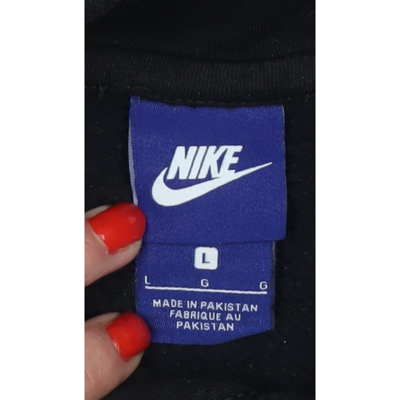 Nike Men’s Black L Pullover Hoodie Logo Pocket Fleece